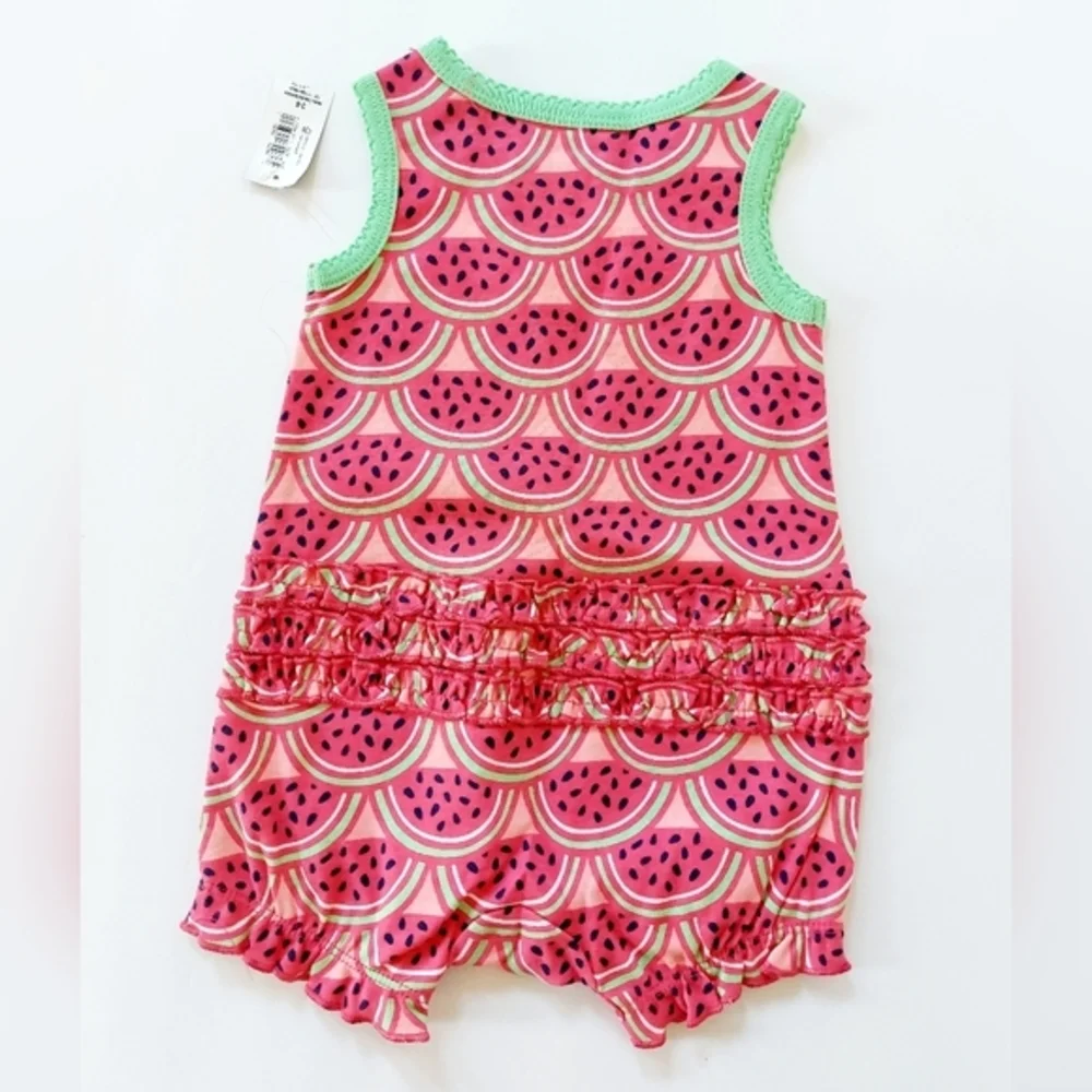 Watermelon Shortsuit Romper Ruffle Bottom‎ size 3-6 months Old Navy Barbie